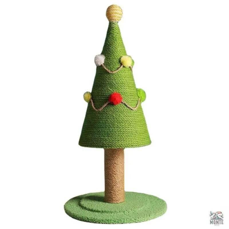 Weihnachtskratzbaum Festive Climber - grüner Weihnachtsbaum für Katzen mit Dekoration und Spielspaß