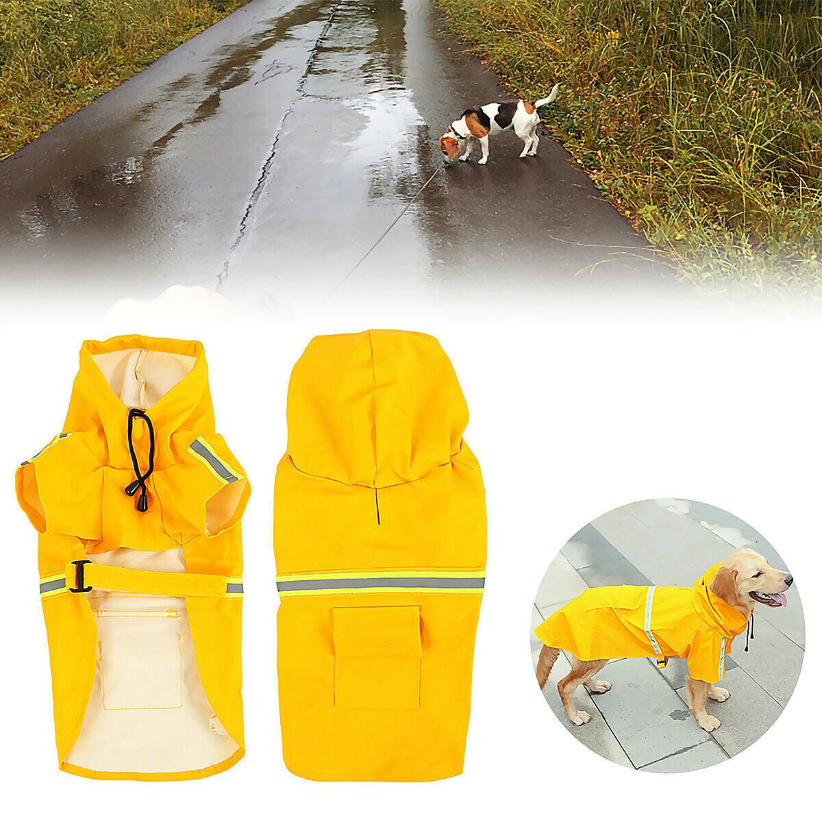 Gelbe Hunde-Regenjacke - WetterFest Pro