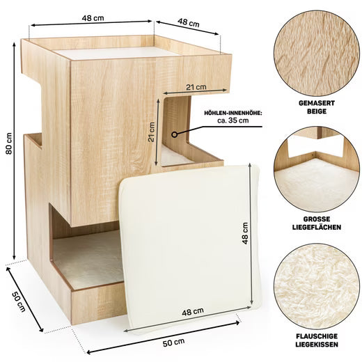 Katzenmöbel ScandiLounge Holzoptik 30x30x30 cm | MONTE PETS 