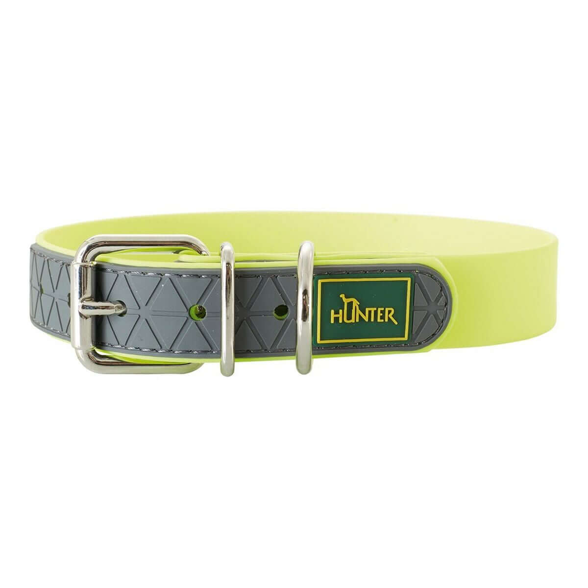 Hundehalsband Hunter Convenience Gelb 38-46 cm mit modernem Design und verstellbarer Schnalle.