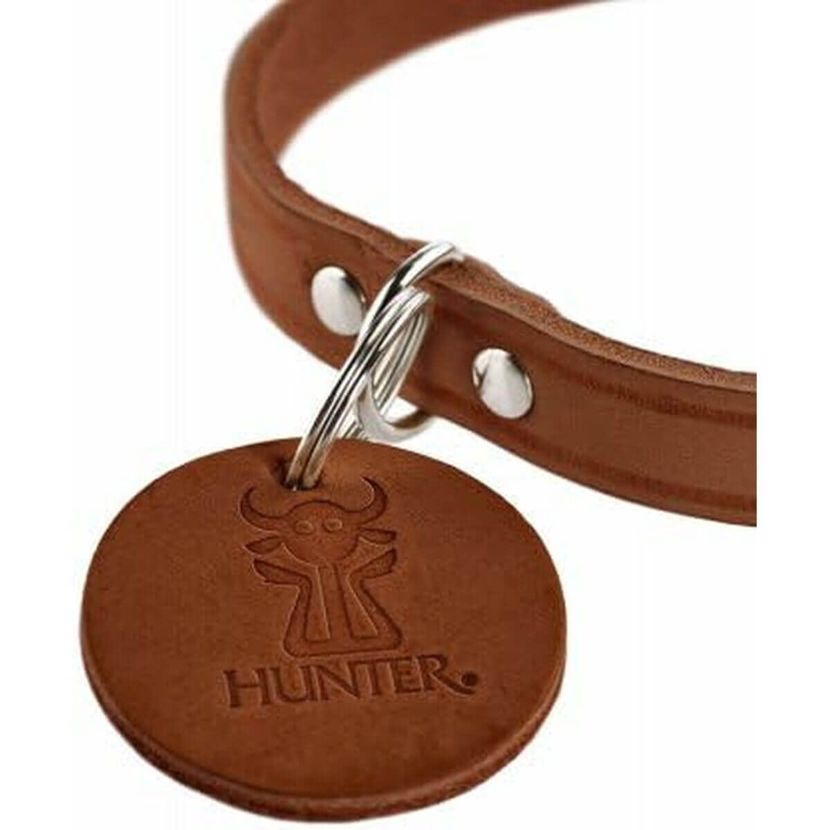 Hundehalsband Hunter Aalborg Braun mit Logo-Anhänger in elegantem Design