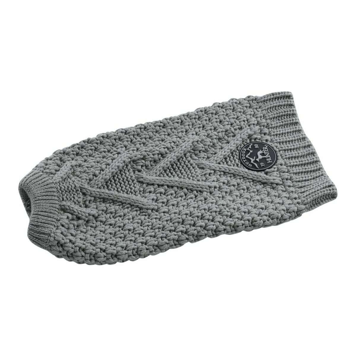 Hunter Malmö Hundepullover Grau 25 cm für kleine Hunde, aus hochwertigem Acrylstrickmaterial.