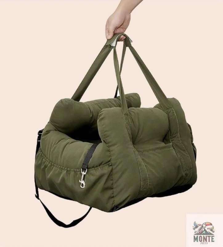 Autohundesitz mit Tragetasche Grün S/L | MONTE PETS