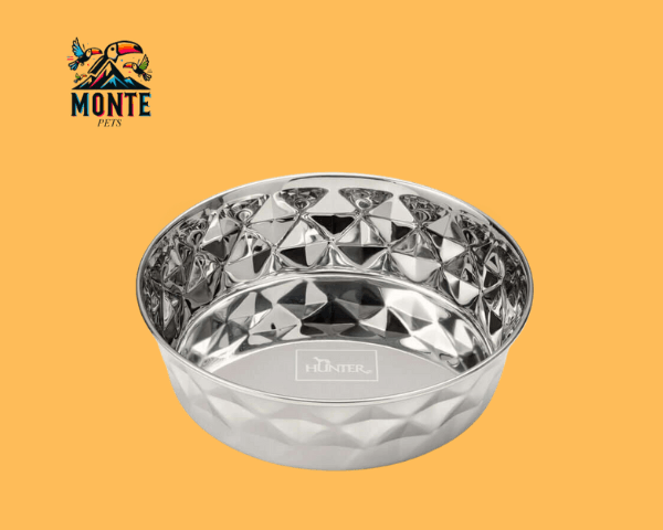 Futternapf Hunter Silikon Edelstahl 1,75 L von MONTE PETS, hochwertiger Futternapf aus Edelstahl.