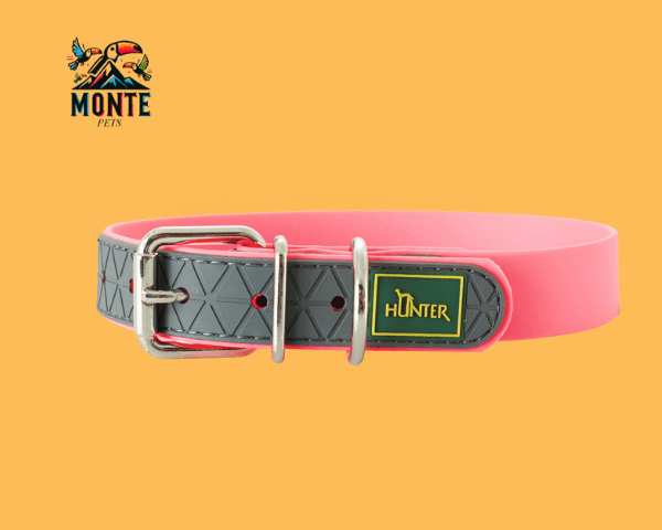 Hundehalsband Hunter Convenience Rosa für Hunde mit einem Halsumfang von 42-50 cm, elegantes Design von MONTE PETS.