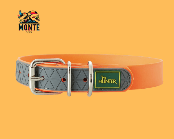 Hundehalsband Hunter Convenience Orange 28-36 cm von MONTE PETS, modisches und komfortables Design für mittelgroße Hunde.
