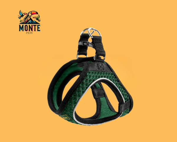 Hundegeschirr Hunter Comfort Dunkelgrün XS 35-37 cm von MONTE PETS, stylisches und funktionales Design für kleine Hunde.