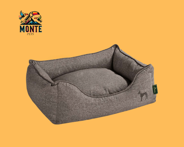 Hundesofa Hunter Braun 60 x 50 cm von MONTE PETS, bequemer Rückzugsort für Hunde.