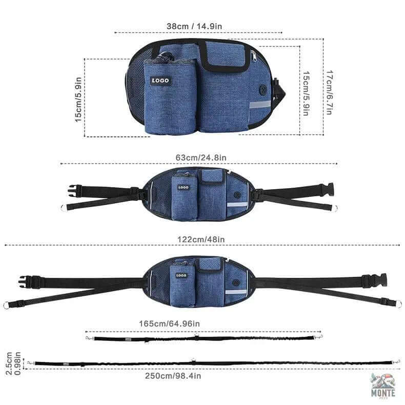 Freihand-Gürteltasche – Hundesicherheit Schwarz Unisex | MONTE PETS