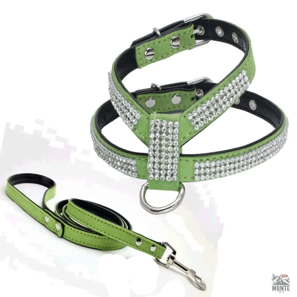 Glamour-Hundegeschirr – Hundesicherheit Schwarz Größe M | MONTE PETS