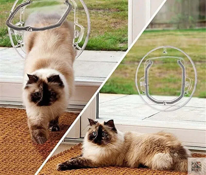 Haustiertür Transparent Rund | Komfortabler Zugang für Katzen & kleine Hunde