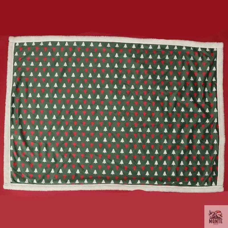 Weihnachtskuschelplatz – Hundebett mit Kuschelfunktion Grün 47x37x17 cm | MONTE PETS