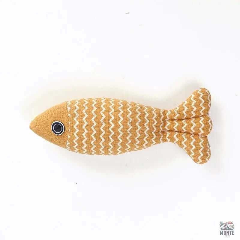 Fröhlicher Fischspaß – Katzenspielzeug Beißspielzeug Fisch aus Leinen | MONTE PETS