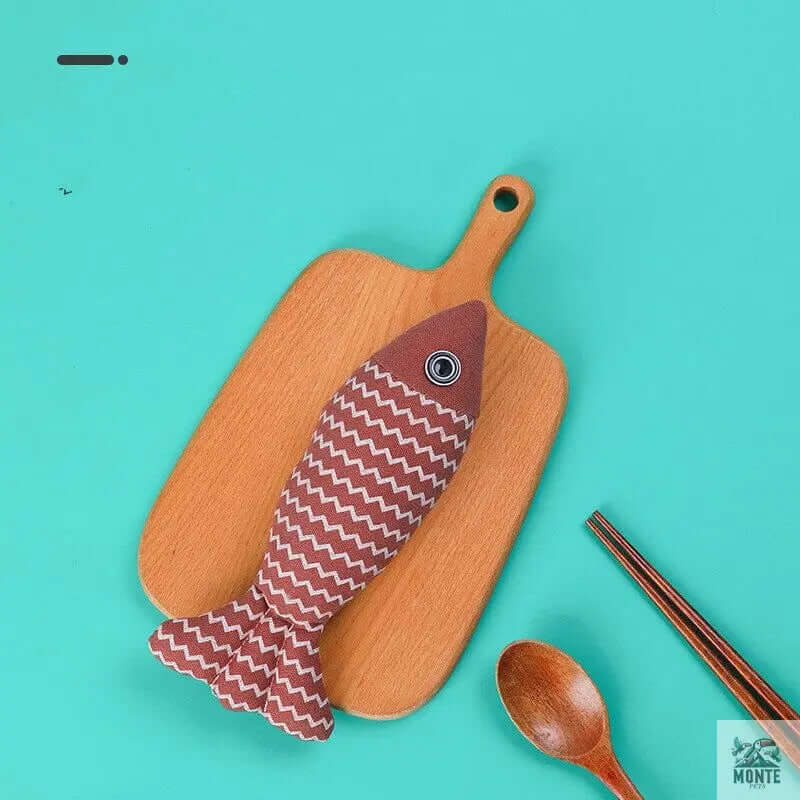 Fröhlicher Fischspaß – Katzenspielzeug Beißspielzeug Fisch aus Leinen | MONTE PETS