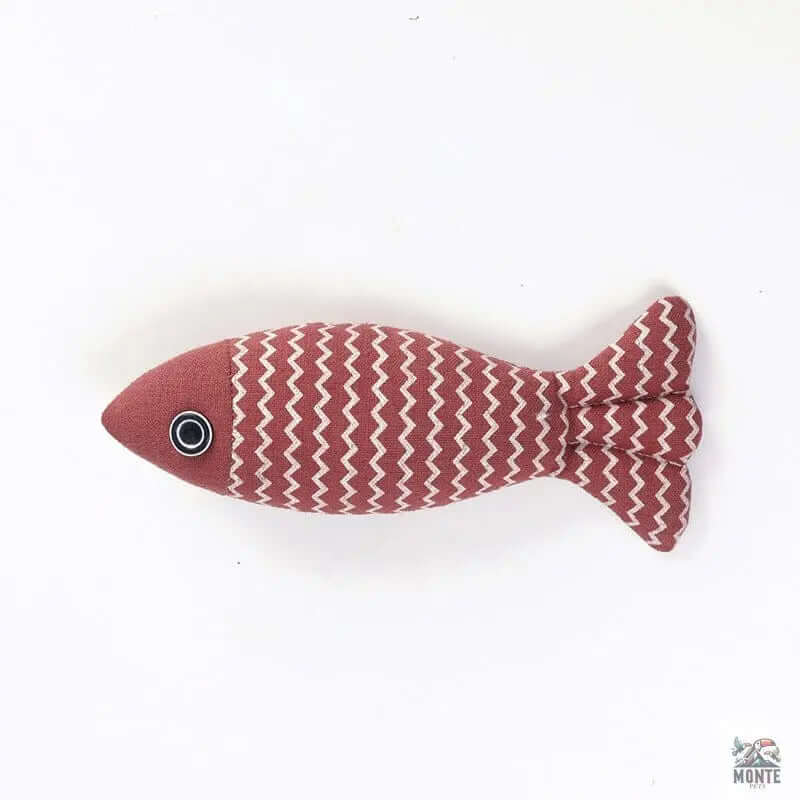 Fröhlicher Fischspaß – Katzenspielzeug Beißspielzeug Fisch aus Leinen | MONTE PETS