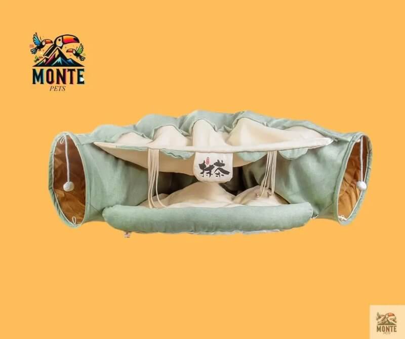 Versteckspaß Deluxe – Faltbarer Katzentunnel mit Liegenest | MONTE PETS