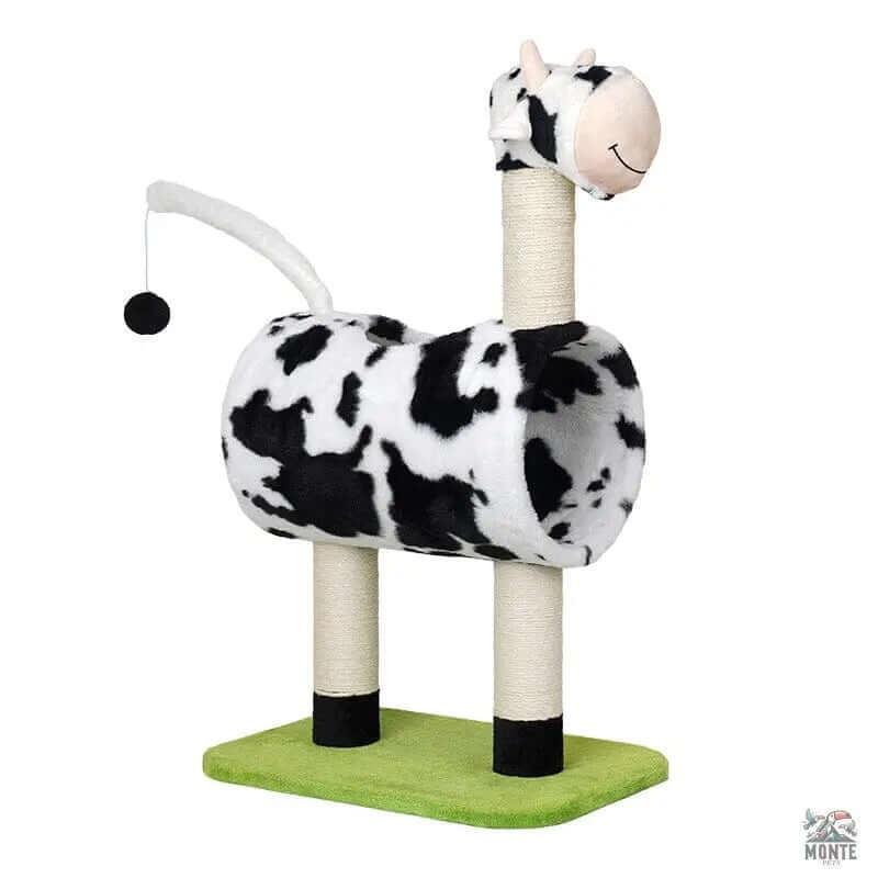 Katzenturm - Muuuh Spaß Schwarz-Weiß 50x35x89 cm | MONTE PETS