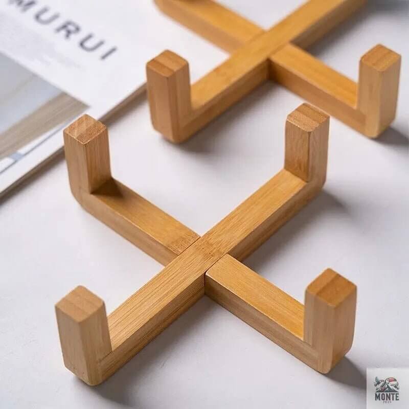 Natura Deluxe Keramik Futternapf mit Holzständer Holzständer Detailansicht von MONTE PETS