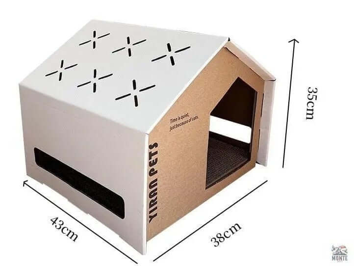Claw Haven – Kratzfestes Katzenhaus aus Wellpappe | MONTE PETS-MONTE-PETS
