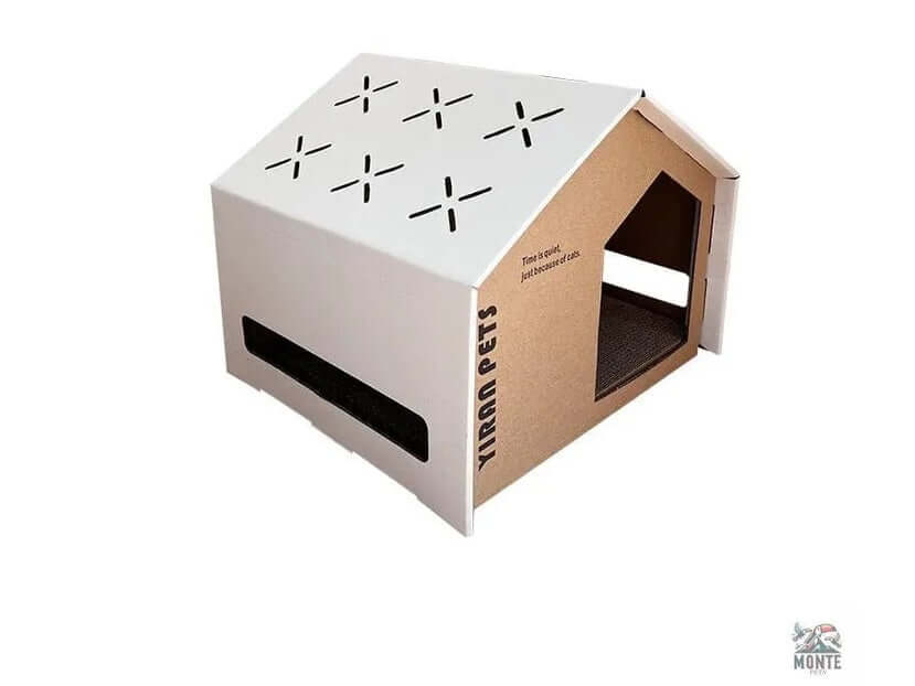 Claw Haven – Kratzfestes Katzenhaus aus Wellpappe | MONTE PETS-MONTE-PETS