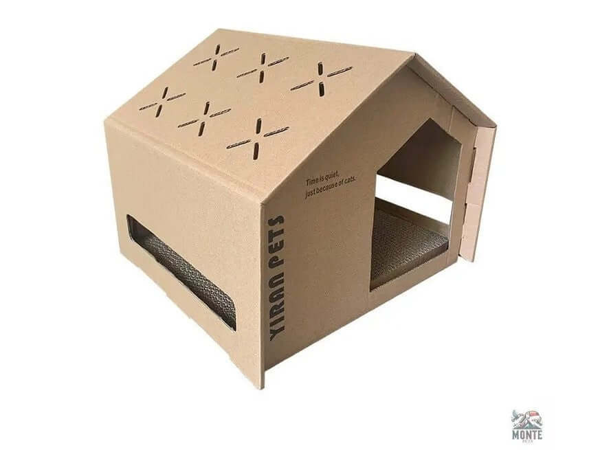 Claw Haven – Kratzfestes Katzenhaus aus Wellpappe | MONTE PETS-MONTE-PETS