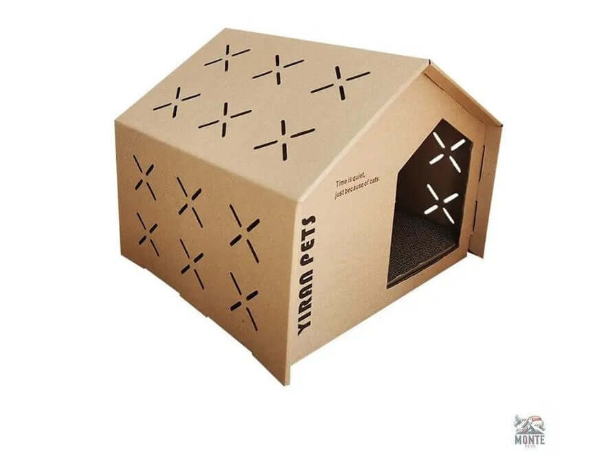 Claw Haven – Kratzfestes Katzenhaus aus Wellpappe | MONTE PETS-MONTE-PETS