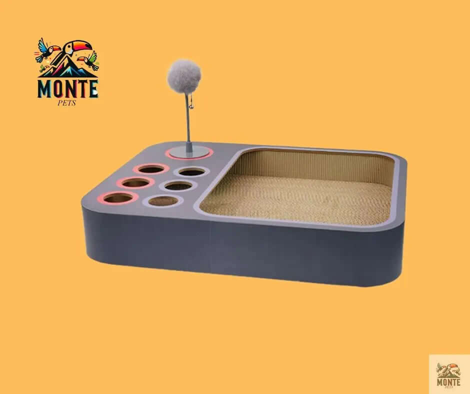 Multifunktionales Katzenspielbrett – Katzenspielzeug Dunkelgrau 50x40 cm | MONTE PETS