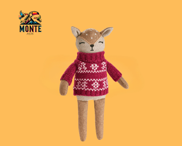 Hunter Kuscheltier Fuchs in rot-weißem Pullover – weiches Plüschtier für Kinder von MONTE PETS