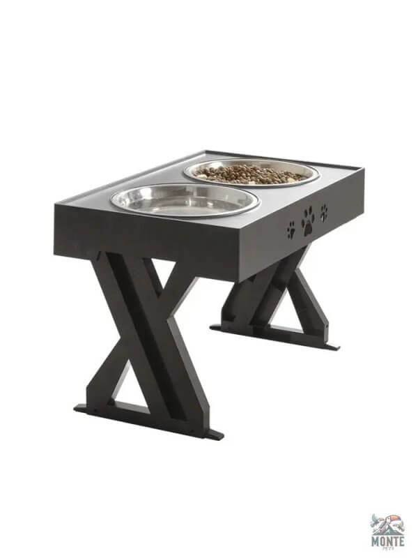 Höhenverstellbarer Hundefressnapf mit Edelstahlschüsseln | MONTE PETS