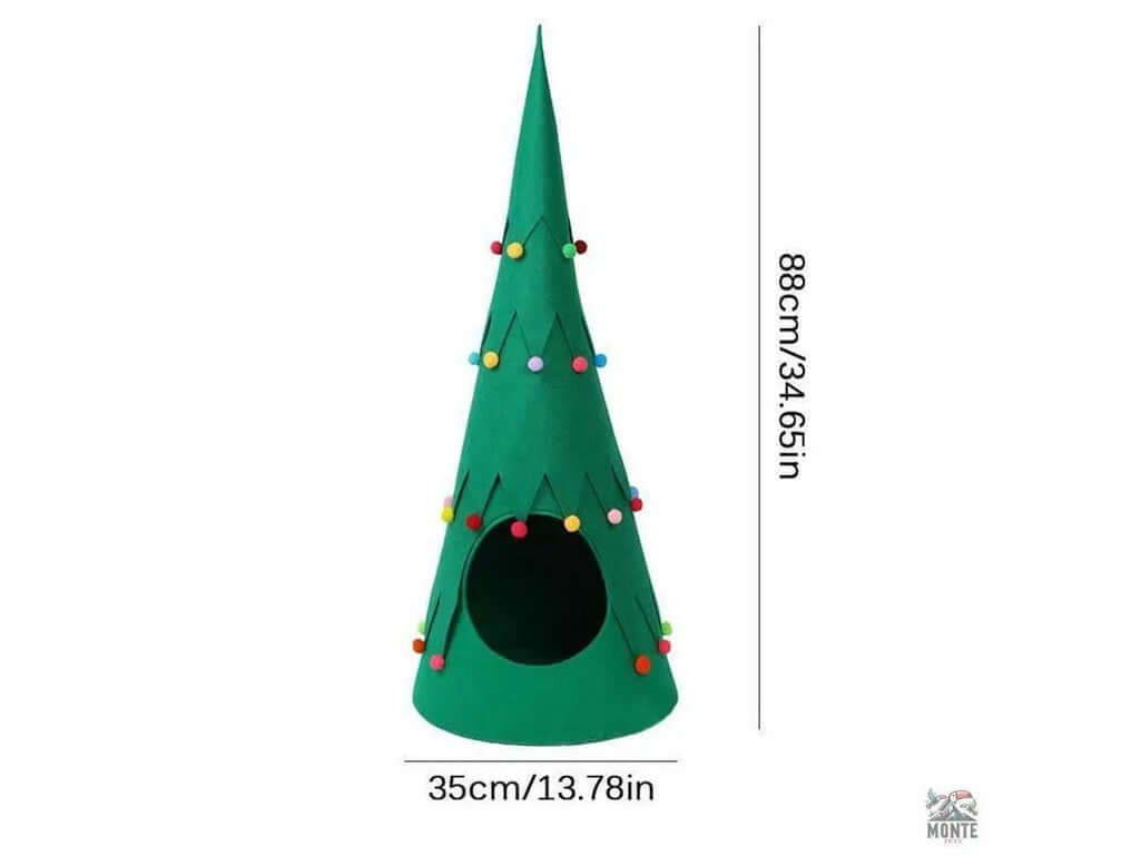 Weihnachtsbaum Katzenhöhle – MerryTree Kuschelhöhle für gemütliche Festtage | MONTE PETS