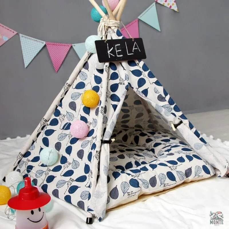 Blättertraum – Haustier Tipi in 3 Größen aus Canvas | MONTE PETS