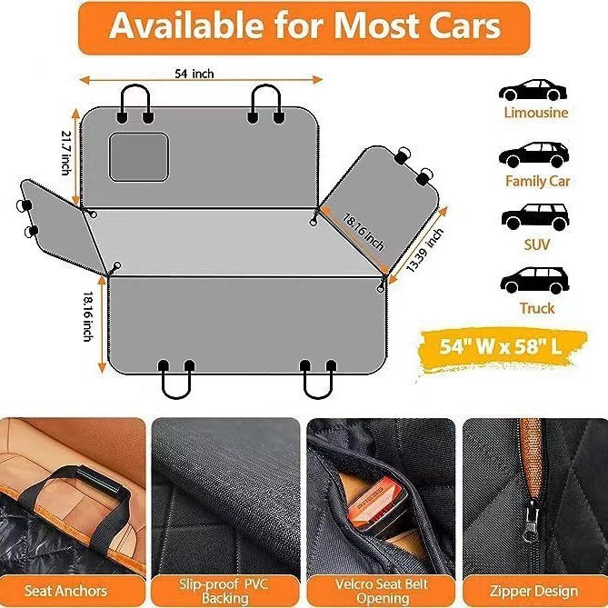 Pet Mat Car Rear Seat Cushion Water And Dirt Resistant Anti-bite-MONTE-PETS