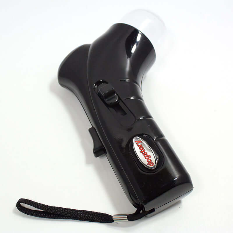 Hundespielzeug Snack-Katapult Outdoor in Schwarz mit Handgriff und Knopf