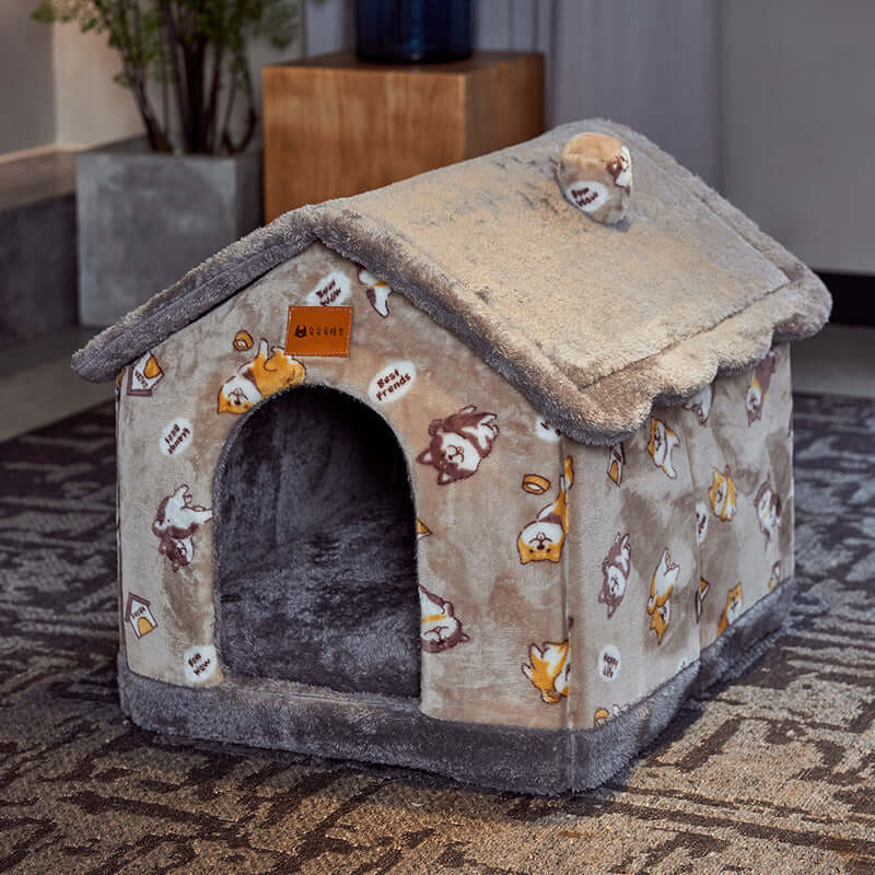 Hundehütte faltbar Winter mit weichem Material und modernem Design für Haustiere