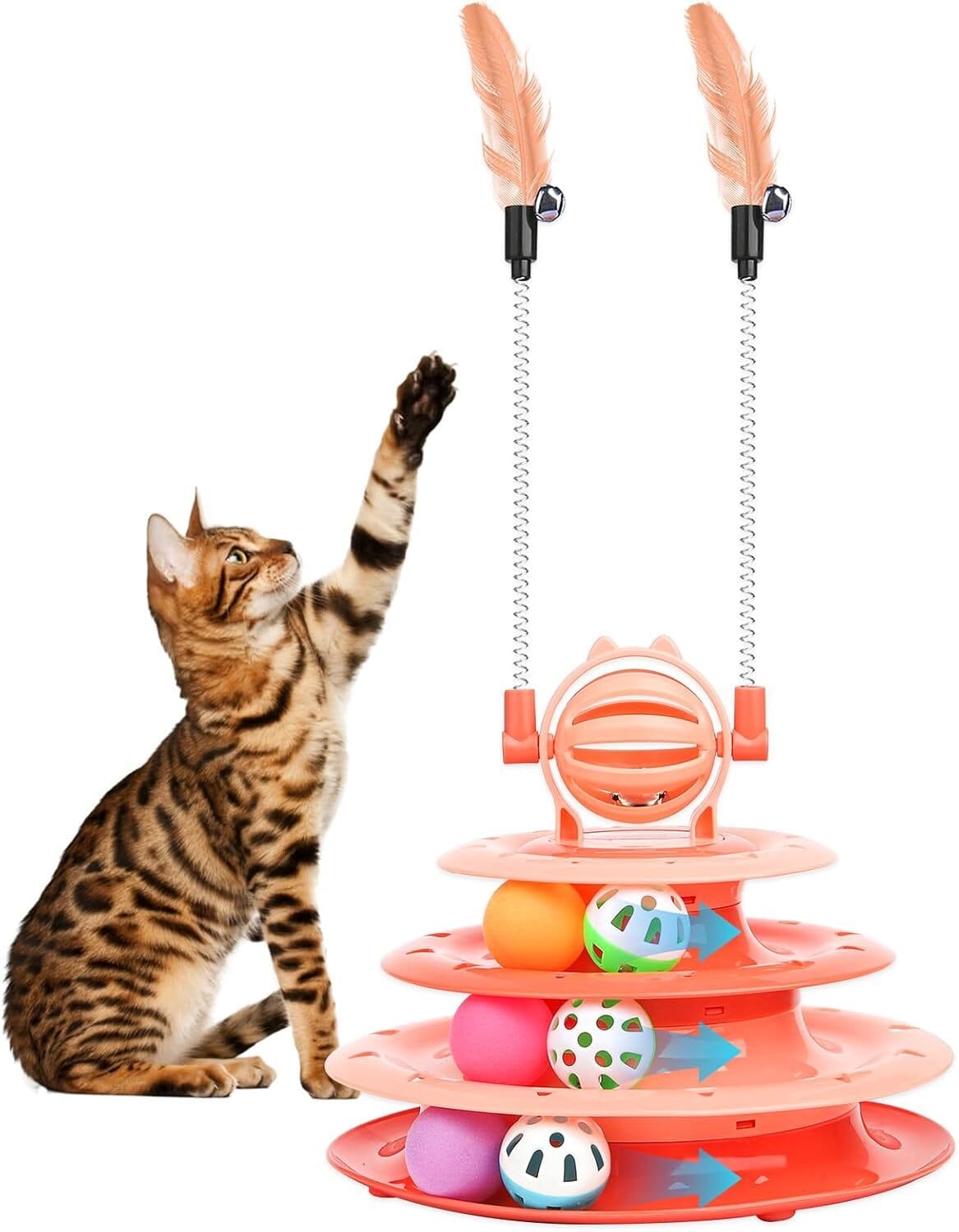 Interaktives Katzenspielzeug - VitalPlay 4-Tier MONTE-PETS Pink 