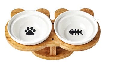 Keramik Katzen-Napf Set - Miau Deluxe MONTE-PETS Fisch/Tatze 